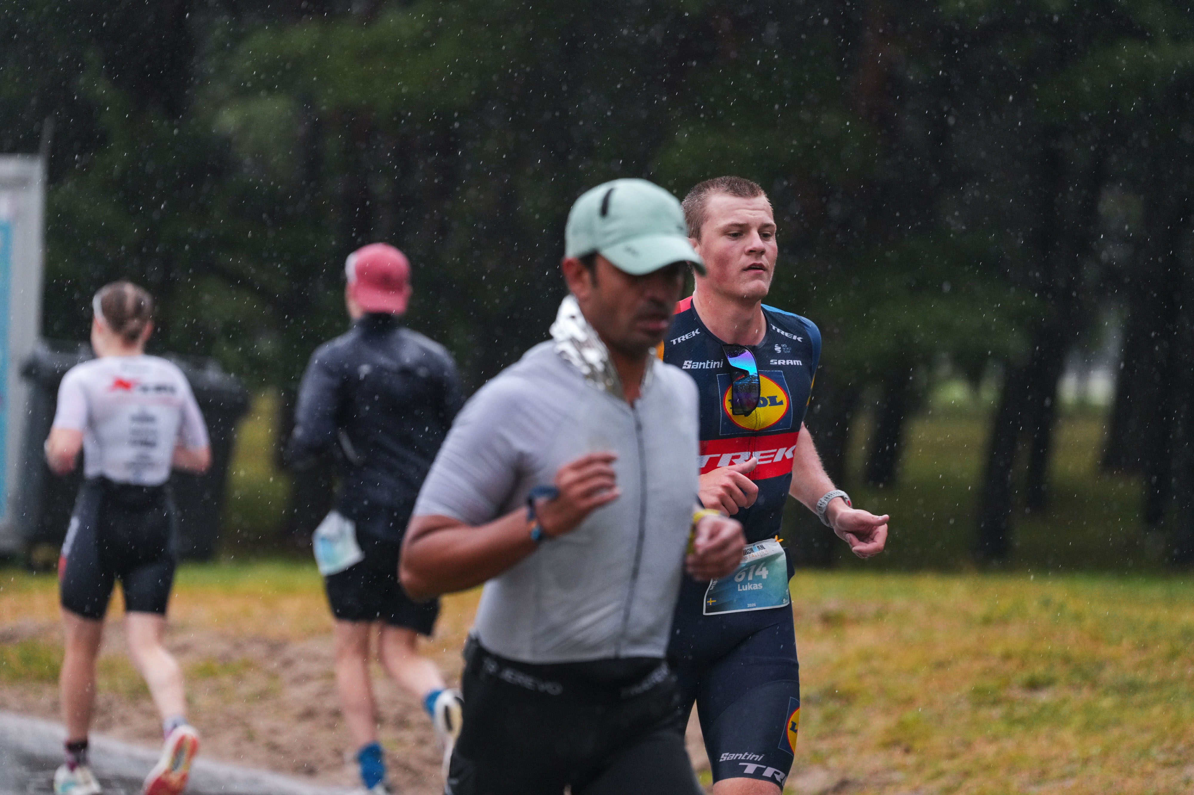 Vivek Sharma running in the rain at Ironman Tallinn 2026